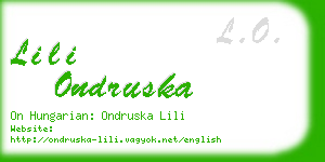 lili ondruska business card